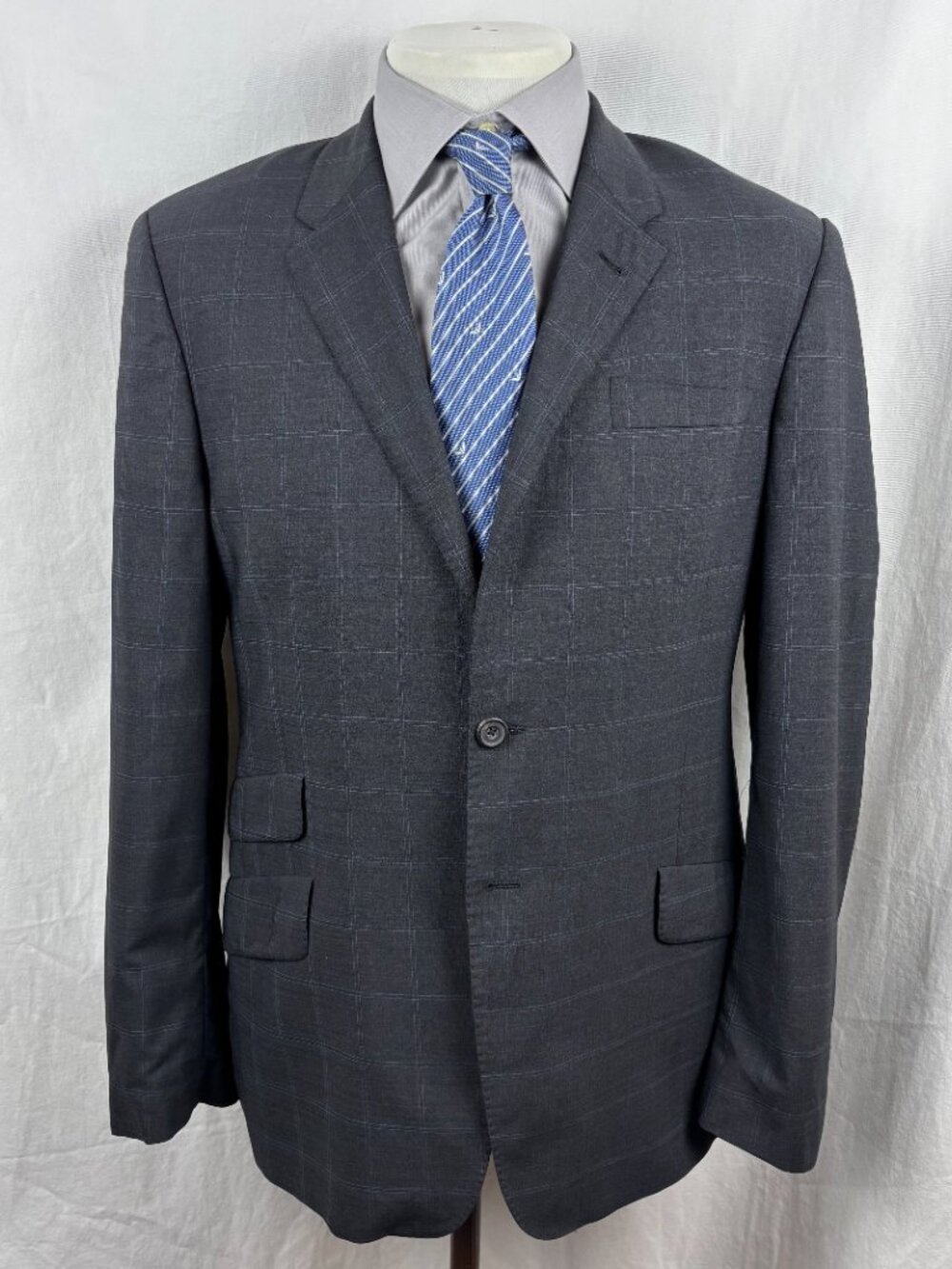 Paul Smith London The Byard Windowpane Wool Blazer Sport Coat 42R Made in Italy